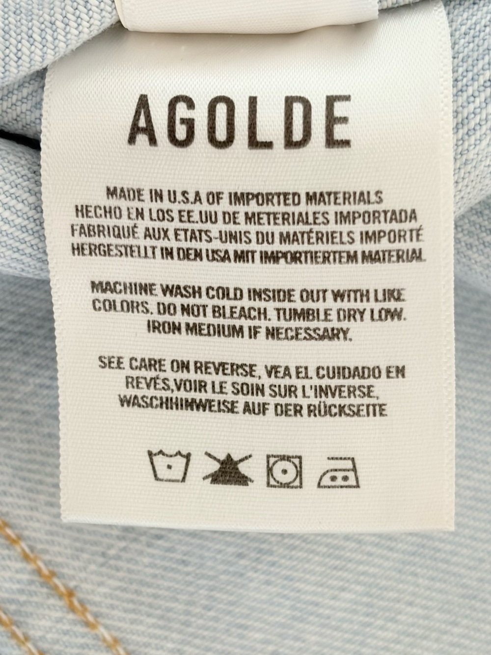 AGOLDE Barton Denim Mini Dress Light Indigo Size XS - Picture 17 of 17